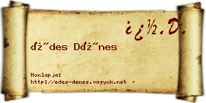 Édes Dénes névjegykártya
